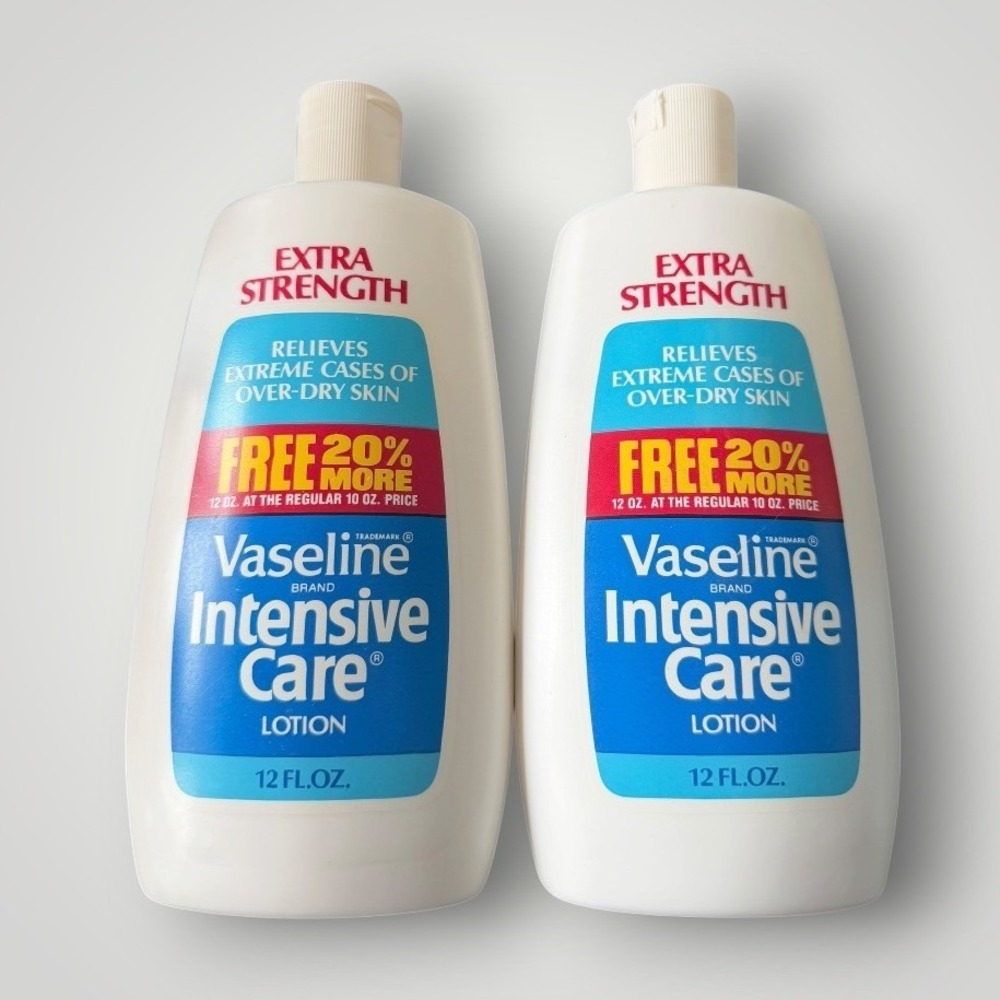Vaseline Intensive Care Lotion Vintage 12oz 80s 90s Extra Strength 2 Pack Prop